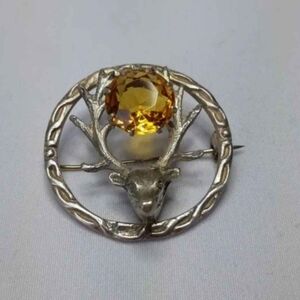 Sterling Silver Celtic Stag Brooch